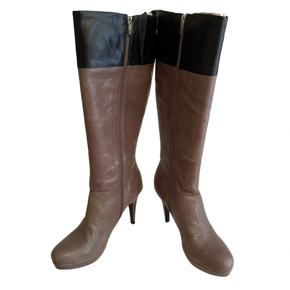 Marc Fisher Taupe Grey/Black Color Block 